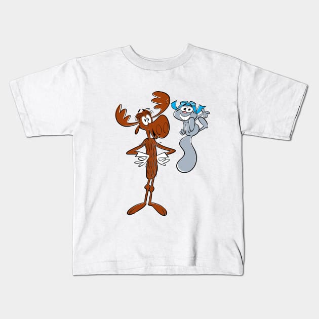 Rocky and Bullwinkle Kids T-Shirt by FanartFromDenisGoulet